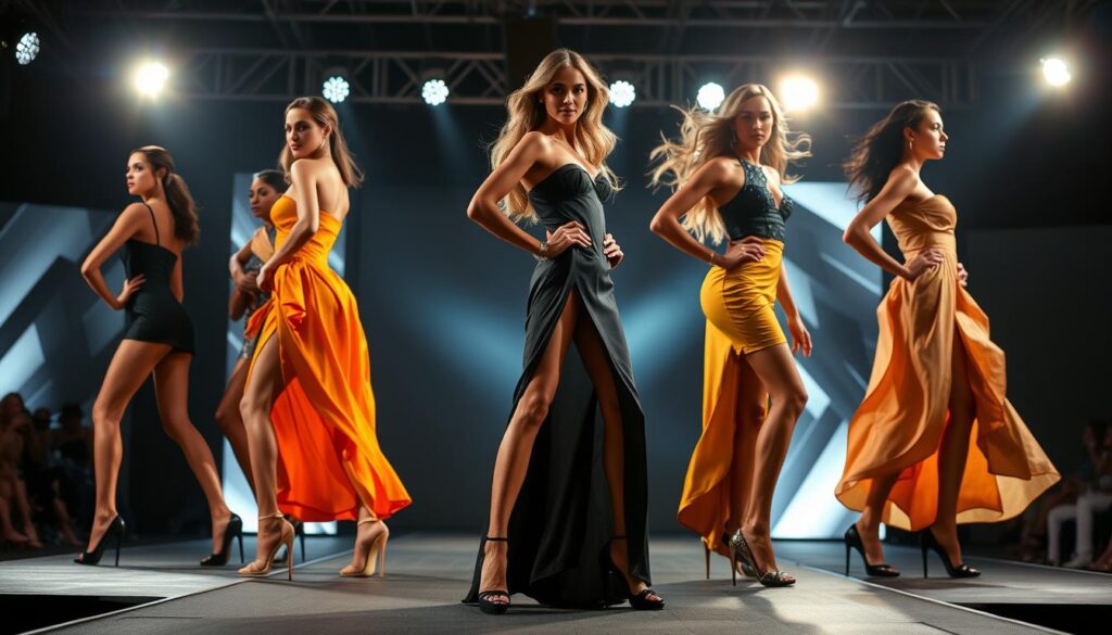 high-fashion runway poses